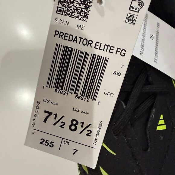 Adidas Predator Elite FG Electric Stealth Pack JI1085 Men’s Size 7.5/ Wmns 8.5 main image 4